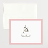 "Classic Bunny" - Birth Announcement Thank You Cards in Blush by Megan Davis - Front
