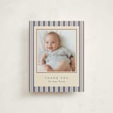 "Colorful Stripes" - Flat Birth Announcement Thank You Cards in Lake by Robert and Stella - Front