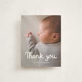 "Morning Coffee" - Flat Birth Announcement Thank You Cards in Cotton by Adelyn T. - Front