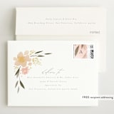 "Fresh Florals" - Birth Announcement Thank You Cards in Blush by Robert and Stella - FREE Recipient Addressing