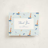 "Little Sail Boat" - Flat Birth Announcement Thank You Cards in Maritime by Corinne Malesic - Front