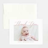 "Sweet Script" - Birth Announcement Thank You Cards in Sweet Pea by Jennifer Postorino - Front