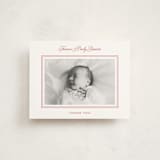 "Preppy Cloud" - Flat Birth Announcement Thank You Cards in Strawberry by Carolyn MacLaren - Front