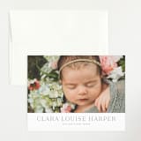 "Canvas" - Birth Announcement Thank You Cards in Moon by Megan Davis - Front
