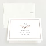 "Graceful Laurels" - Foil-Pressed Birth Announcement Thank You Cards in Lace by Jessica Williams - Front