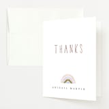 "Afloat" - Foil-Pressed Birth Announcement Thank You Cards in Latte by Nicole Whiddon - Front