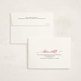 "Bow" - Foil-Pressed Birth Announcement Thank You Cards in Poppy by Olivia Kanaley Inman - FREE Recipient Addressing