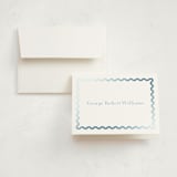 "Ric Rac" - Foil-Pressed Birth Announcement Thank You Cards in Bluebell by Megan Davis - Front