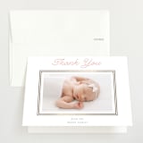 "Byline" - Foil-Pressed Birth Announcement Thank You Cards in Melon by Laura Hankins - Front