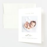 "Over the Moon" - Foil-Pressed Birth Announcement Thank You Cards in Fawn by AK Graphics - Front