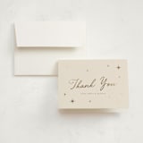 "Scattered Stars" - Foil-Pressed Birth Announcement Thank You Cards in Linen by Nicole Walsh - Front