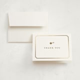 "Bevelled" - Foil-Pressed Birth Announcement Thank You Cards in Snow by Creo Study - Front