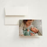 "Mini Heart" - Foil-Pressed Birth Announcement Thank You Cards in Cotton by Adelyn T. - Front