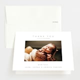 "Simply Sweet" - Foil-Pressed Birth Announcement Thank You Cards in Clay by Carolyn Nicks - Front