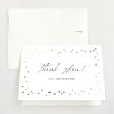"Festive Dots" - Foil-Pressed Birth Announcement Thank You Cards in Cotton by Wendy Chung - Front