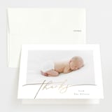 "Charming Welcome" - Foil-Pressed Birth Announcement Thank You Cards in Milk by Carolyn MacLaren - Front