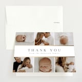 "Six Photo Grid" - Foil-Pressed Birth Announcement Thank You Cards in Vanilla by Nicole Walsh - Front