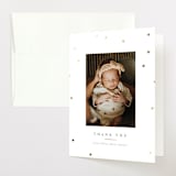 "Heart Sprinkle" - Foil-Pressed Birth Announcement Thank You Cards in Cotton by Meggy Masters - Front