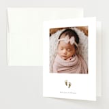 "Sweetness" - Foil-Pressed Birth Announcement Thank You Cards in Rice by Melanie Kosuge - Front