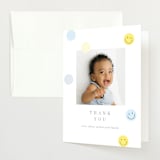 "Smiley Face" - Foil-Pressed Birth Announcement Thank You Cards in Dandelion by Baumbirdy - Front