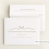 "Tied with a bow" - Foil-Pressed Birth Announcement Thank You Cards in Cashmere by Erin German - FREE Recipient Addressing