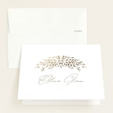 "Floral Arch" - Foil-Pressed Birth Announcement Thank You Cards in Fawn by Susan Zinader - Front