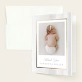 "Minimal stripes" - Foil-Pressed Birth Announcement Thank You Cards in Cloud by Teju Reval - Front