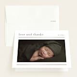 "Modern lines" - Foil-Pressed Birth Announcement Thank You Cards in Cotton by Stacey Meacham - Front