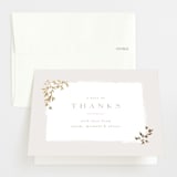 "Tiny Sprigs" - Foil-Pressed Birth Announcement Thank You Cards in Latte by Kristie Kern - Front