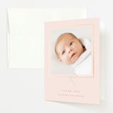 "Little Bow" - Foil-Pressed Birth Announcement Thank You Cards in Petal by Baumbirdy - Front