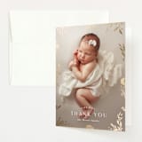 "sparkling florals" - Foil-Pressed Birth Announcement Thank You Cards in Sand by Kate Ahn - Front