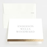 "Proper Introduction" - Foil-Pressed Birth Announcement Thank You Cards in Cloud by Megan Davis - Front