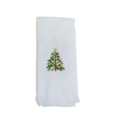 "Holiday Tree Fingertip Towel" - Bath Towels in white by Virginia Marcello