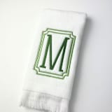 "Personalized Fingertip Towel with Classic Frame" - Bath Towels in white by Virginia Marcello