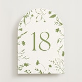 "Untied Moss (set of 20)" - Table Number Sets in Moss by Erin Hodges - Front