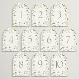 "Untied Moss (set of 20)" - Table Number Sets in Moss by Erin Hodges - 1-10