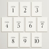 "The Eternal Tuxedo (set of 20)" - Table Number Sets in Tuxedo by Helena Vitto - 1-10