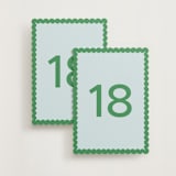 "Meet Us Clover (set of 20)" - Table Number Sets in Clover by Kelly Schmidt - Front & Back
