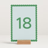 "Meet Us Clover (set of 20)" - Table Number Sets in Clover by Kelly Schmidt - Displayed (stand not included)
