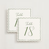 "Handwritten Pine (set of 20)" - Table Number Sets in Pine by Cass Loh - Front & Back