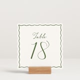 "Handwritten Pine (set of 20)" - Table Number Sets in Pine by Cass Loh - Displayed (stand not included)