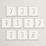"Handwritten Pine (set of 20)" - Table Number Sets in Pine by Cass Loh - 1-10
