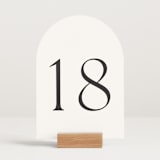 "Perriand Tuxedo (set of 20)" - Table Number Sets in Tuxedo by Megan Davis - Displayed (stand not included)