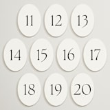 "Perriand Tuxedo (set of 20)" - Table Number Sets in Tuxedo by Megan Davis - 11-20