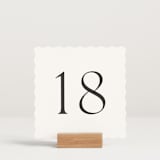"Perriand Tuxedo (set of 20)" - Table Number Sets in Tuxedo by Megan Davis - Displayed (stand not included)