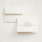 "Classic Monogram" - Birth Announcement Thank You Cards in Sky by Erin Hodges - Front