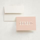 "Love-ly" - Birth Announcement Thank You Cards in Blush by Lauren Chism - Front