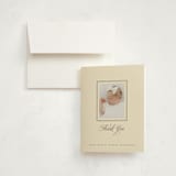 "Classical Border" - Birth Announcement Thank You Cards in Creme by mo kelley - Front