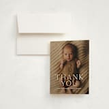"refined" - Birth Announcement Thank You Cards in Powder by Melissa Egan of Pistols - Front