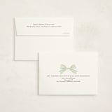 "Ribbon Bow Frame" - Birth Announcement Thank You Cards in Mint by Stephanie Hawkes - FREE Recipient Addressing